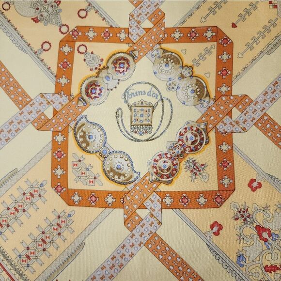 Hermès BRINS D'OR Scarf designed by Julia Abadie SILK Authentic - Picture 8 of 10